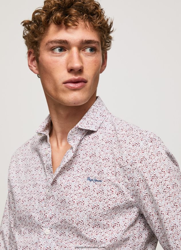 cămașă din poplin lenora slim fit bărbați Pepe Jeans alb 6Z0R461075