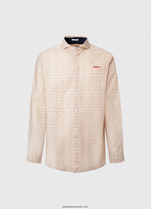 cămașă din poplin lucus slim fit bărbați Pepe Jeans aproape alb 6Z0R461053