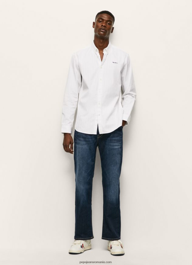 cămașă dobby în dungi lisselton bărbați Pepe Jeans alb 6Z0R461064