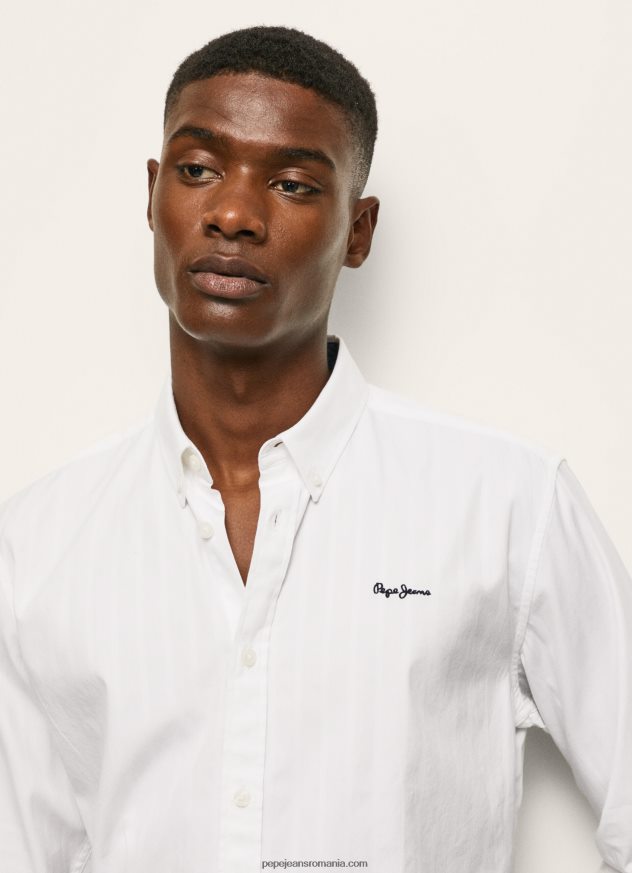 cămașă dobby în dungi lisselton bărbați Pepe Jeans alb 6Z0R461064