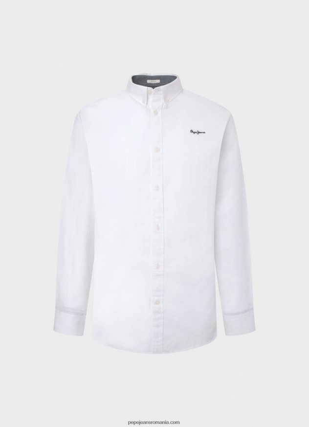 cămașă dobby în dungi lisselton bărbați Pepe Jeans alb 6Z0R461064