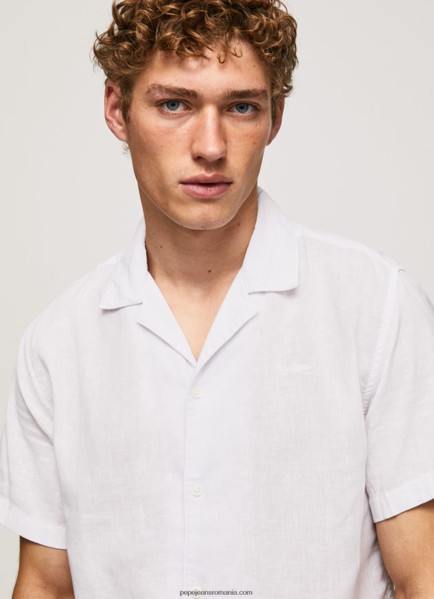 cămașă lastingham cu mâneci scurte bărbați Pepe Jeans alb 6Z0R461060