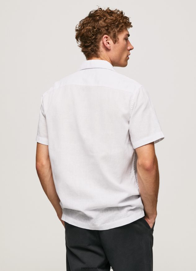 cămașă lastingham cu mâneci scurte bărbați Pepe Jeans alb 6Z0R461060