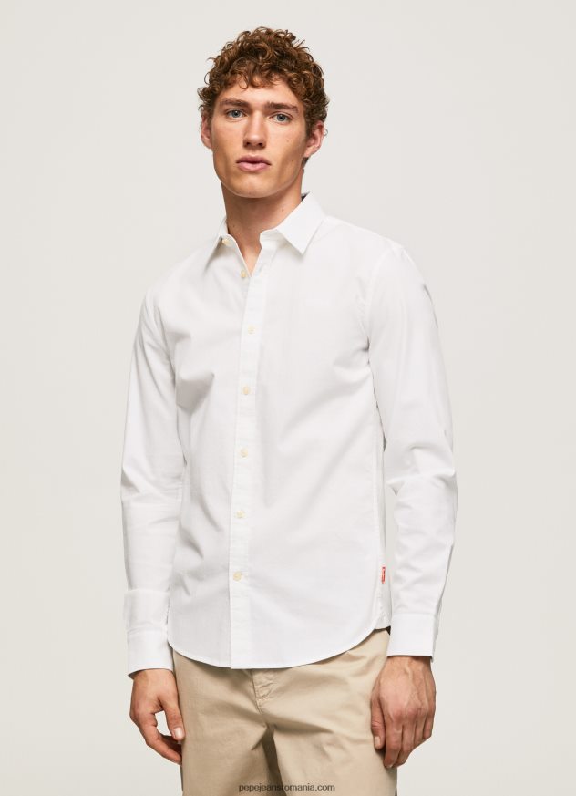 cămașă limerick slim fit bărbați Pepe Jeans alb 6Z0R461024
