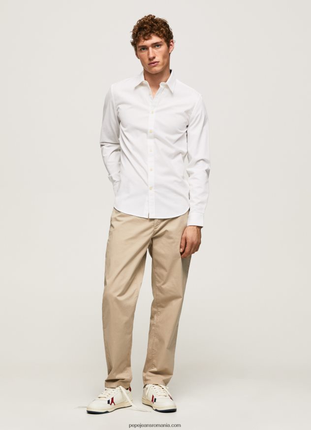 cămașă limerick slim fit bărbați Pepe Jeans alb 6Z0R461024