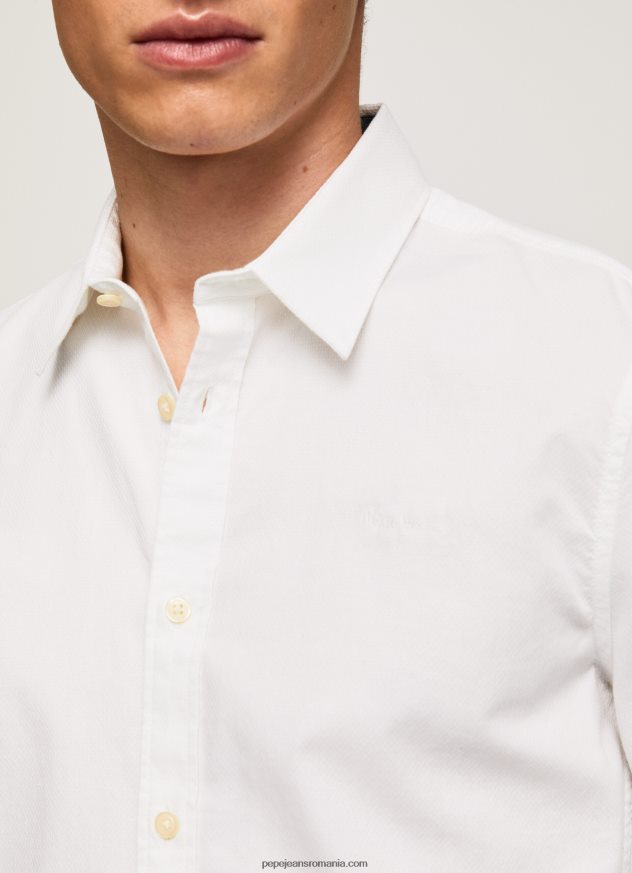 cămașă limerick slim fit bărbați Pepe Jeans alb 6Z0R461024
