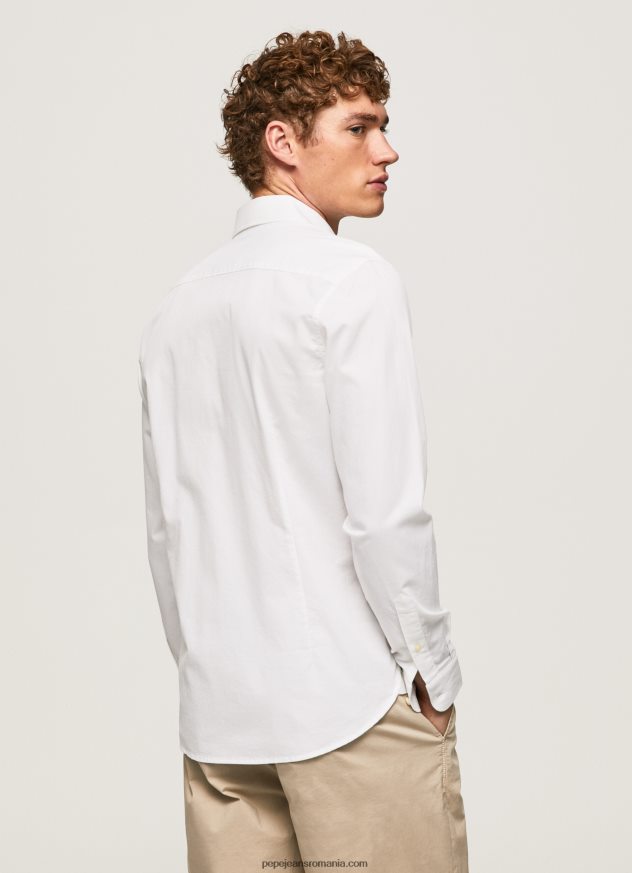 cămașă limerick slim fit bărbați Pepe Jeans alb 6Z0R461024
