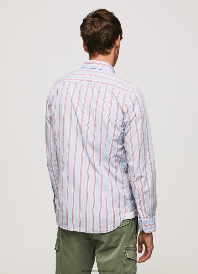 cămașă lister fil-a-fil slim fit bărbați Pepe Jeans studio roșu 6Z0R461065