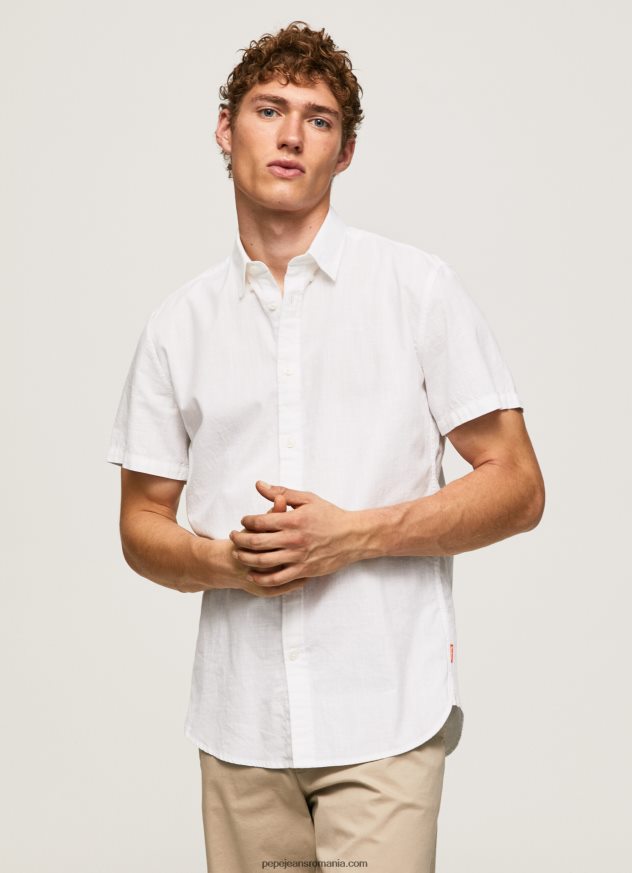 cămașă lothersdale cu mâneci scurte bărbați Pepe Jeans alb 6Z0R461069