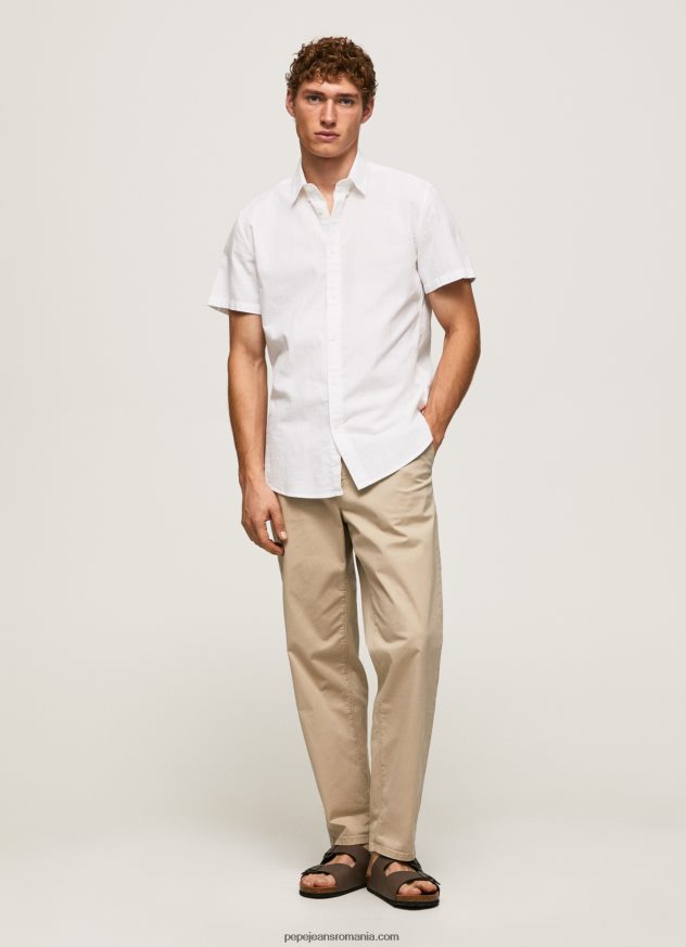 cămașă lothersdale cu mâneci scurte bărbați Pepe Jeans alb 6Z0R461069