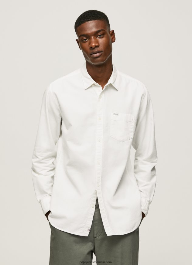 cămașă oxford fabio regular fit bărbați Pepe Jeans alb 6Z0R461031