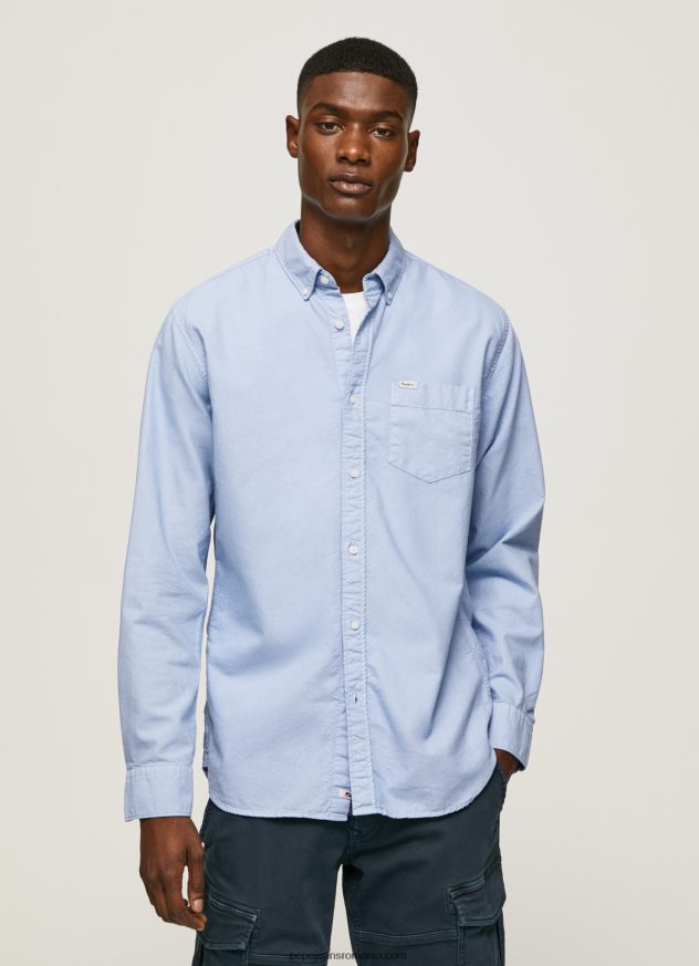 cămașă oxford fabio regular fit bărbați Pepe Jeans albastru înălbitor 6Z0R461027