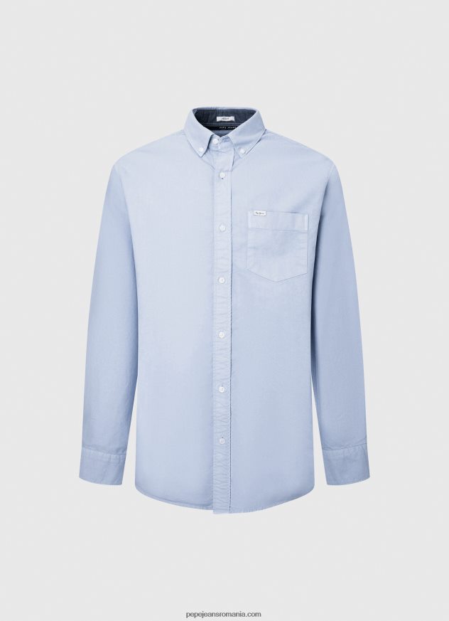 cămașă oxford fabio regular fit bărbați Pepe Jeans albastru înălbitor 6Z0R461027