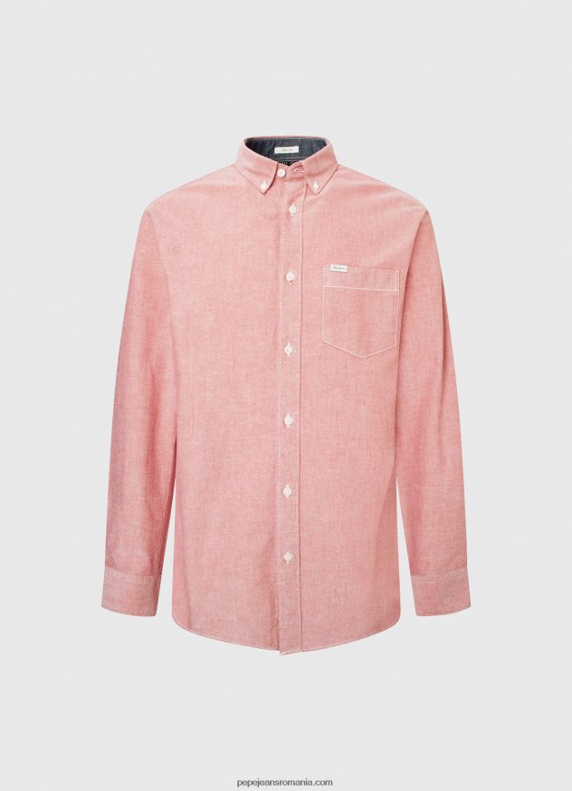 cămașă oxford lowell cu ajustare normală bărbați Pepe Jeans roz tulbure 6Z0R461048