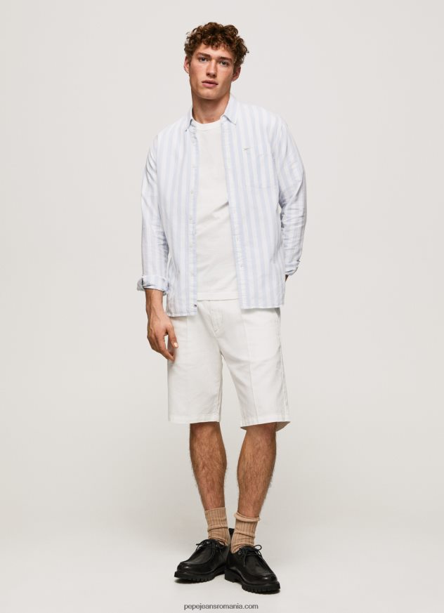 cămașă oxford subțire lucius cu dungi bărbați Pepe Jeans albastru înălbitor 6Z0R461026