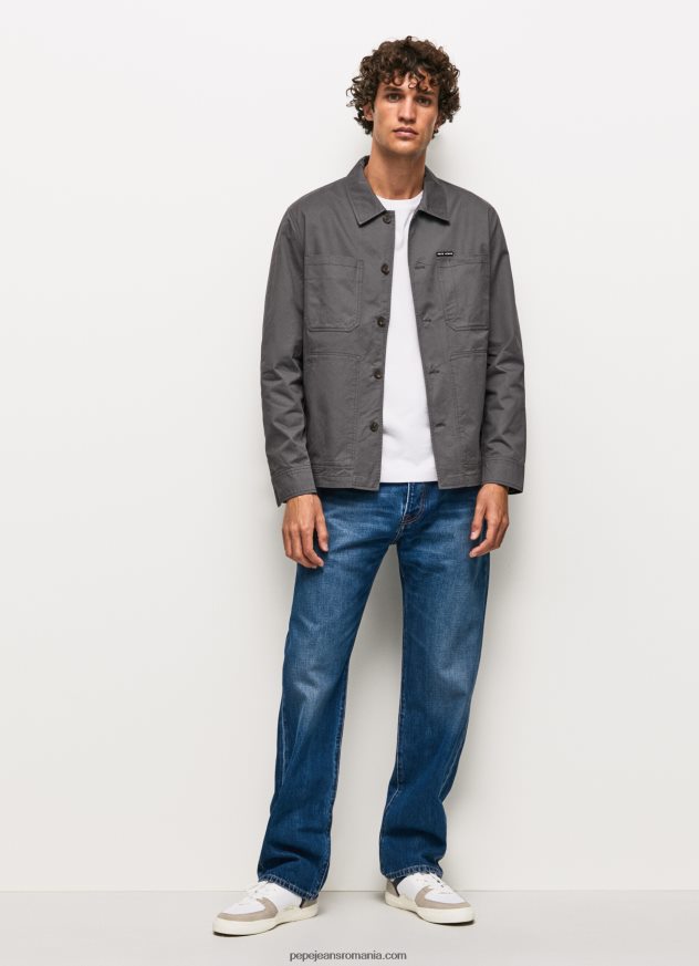 supracămașă din twill cu potrivire relaxată bărbați Pepe Jeans negru spalat 6Z0R461047