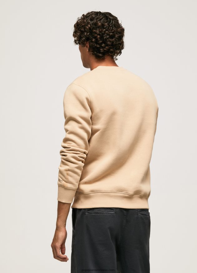 Pulover din bumbac cu logo 1973 bărbați Pepe Jeans piatră 6Z0R46889