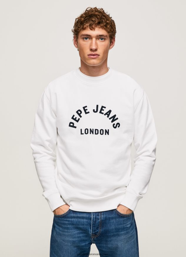 hanorac cu logo imprimat bărbați Pepe Jeans alb 6Z0R46901