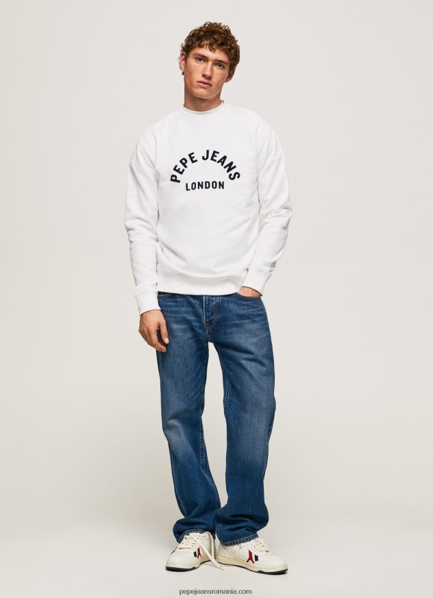 hanorac cu logo imprimat bărbați Pepe Jeans alb 6Z0R46901