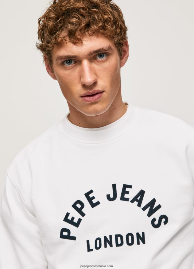 hanorac cu logo imprimat bărbați Pepe Jeans alb 6Z0R46901
