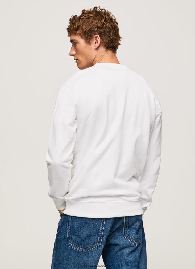 hanorac cu logo imprimat bărbați Pepe Jeans alb 6Z0R46901