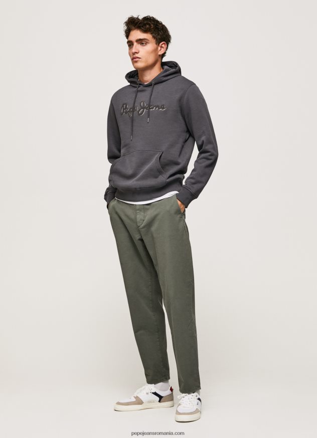 hanorac din bumbac bărbați Pepe Jeans negru spalat 6Z0R46875