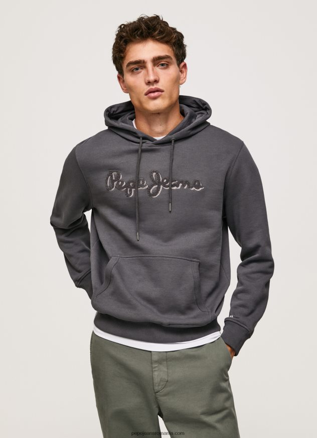 hanorac din bumbac bărbați Pepe Jeans negru spalat 6Z0R46875