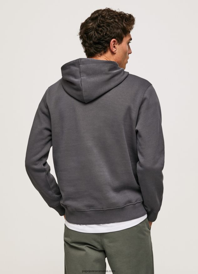 hanorac din bumbac bărbați Pepe Jeans negru spalat 6Z0R46875