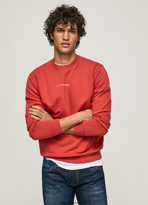 hanorac din bumbac imprimat cu logo bărbați Pepe Jeans studio roșu 6Z0R46906