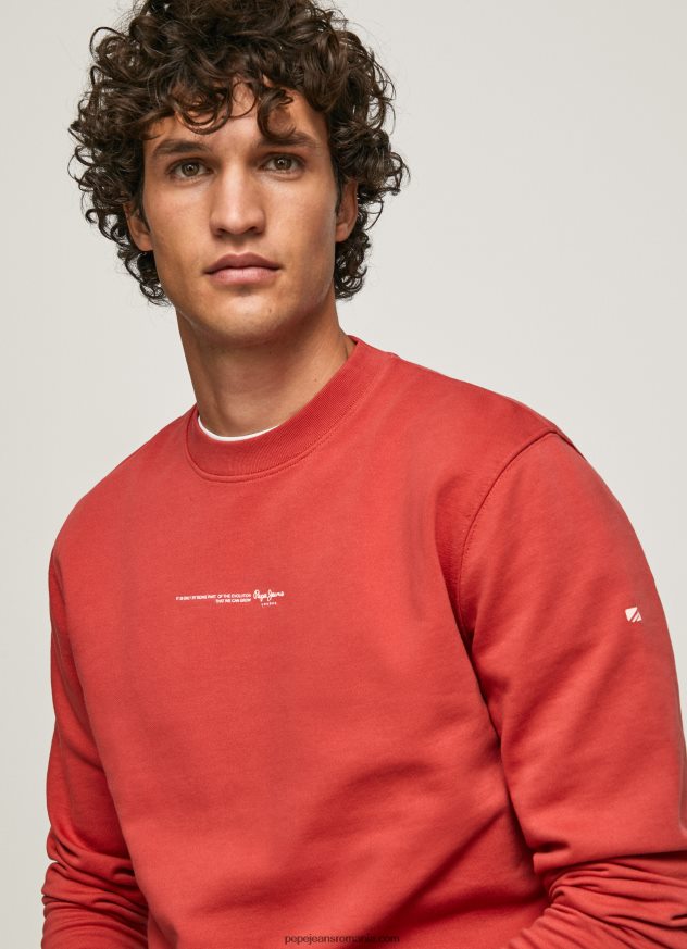 hanorac din bumbac imprimat cu logo bărbați Pepe Jeans studio roșu 6Z0R46906