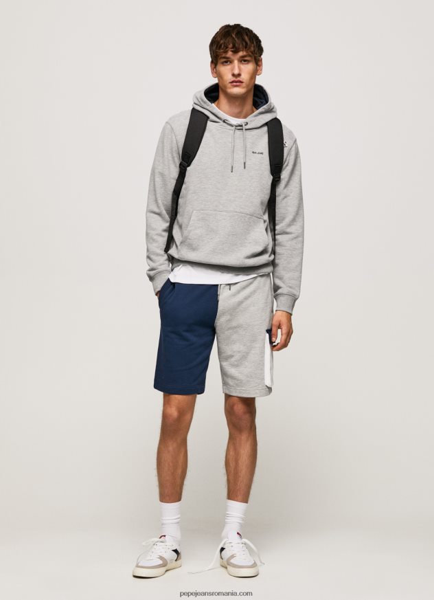 hanorac din bumbac reglabil bărbați Pepe Jeans marnă cenușie 6Z0R46896