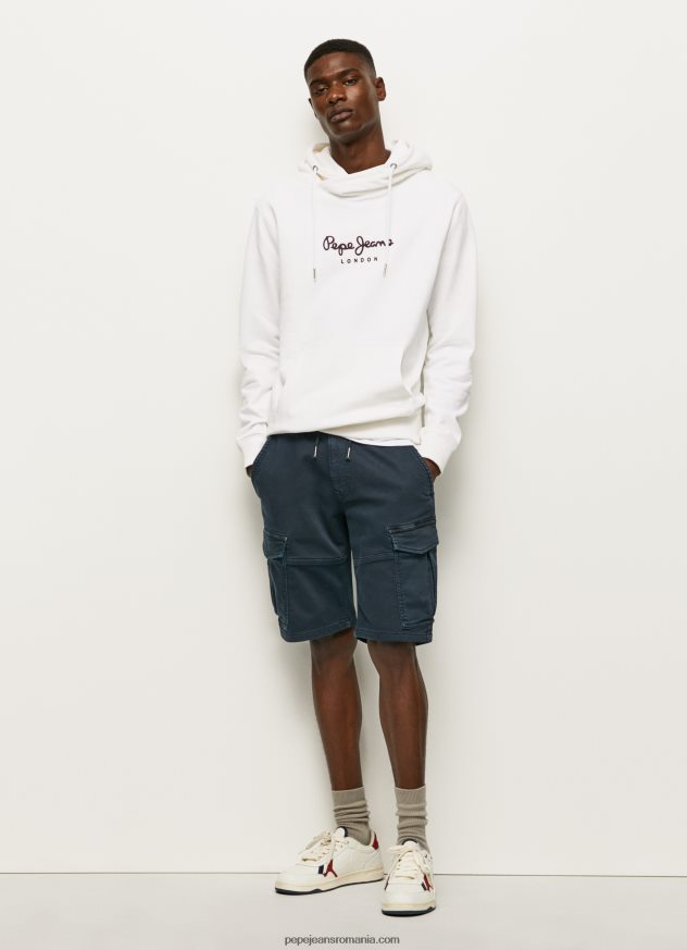 jumper cu logo de înaltă densitate bărbați Pepe Jeans alb 6Z0R46903