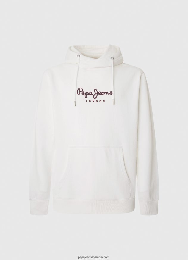 jumper cu logo de înaltă densitate bărbați Pepe Jeans alb 6Z0R46903