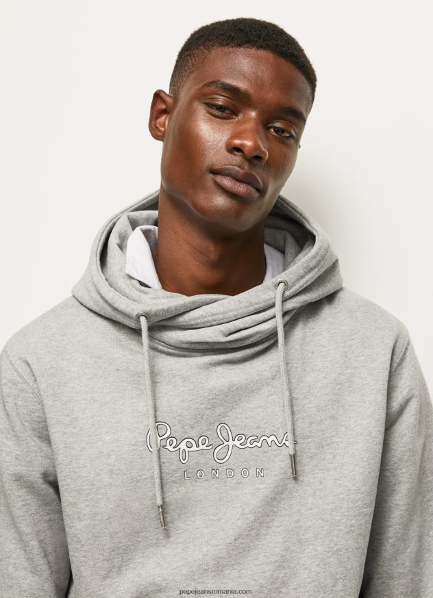 jumper cu logo de înaltă densitate bărbați Pepe Jeans marnă cenușie 6Z0R46904