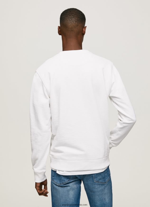 jumper cu logo-ul steagului bărbați Pepe Jeans alb 6Z0R46899