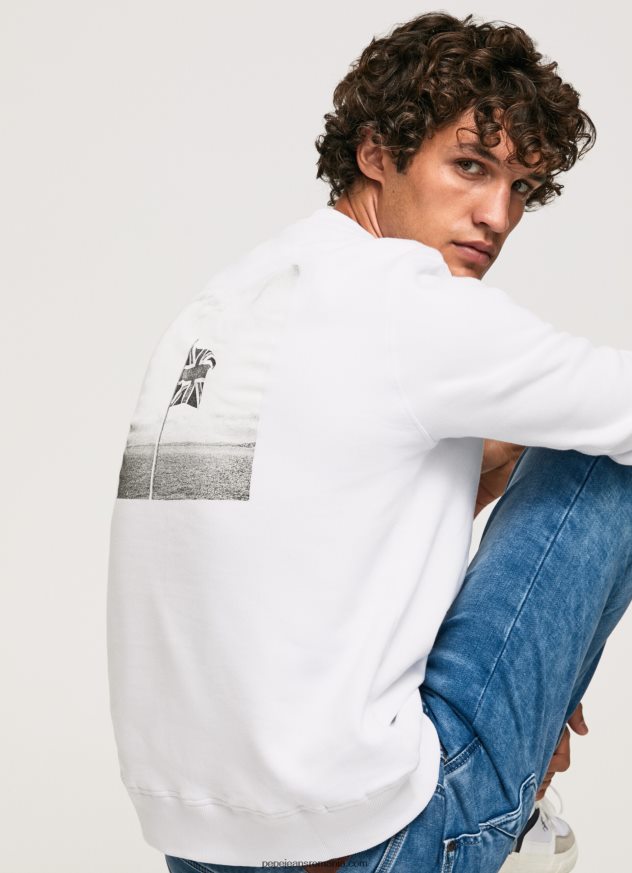 jumper de imprimare foto bărbați Pepe Jeans alb 6Z0R46867