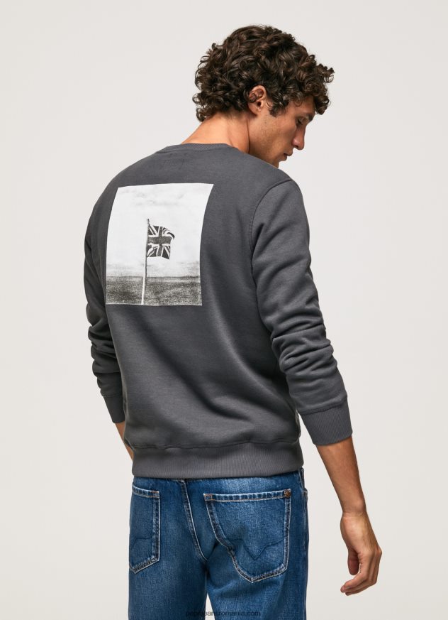 jumper de imprimare foto bărbați Pepe Jeans negru spalat 6Z0R46885