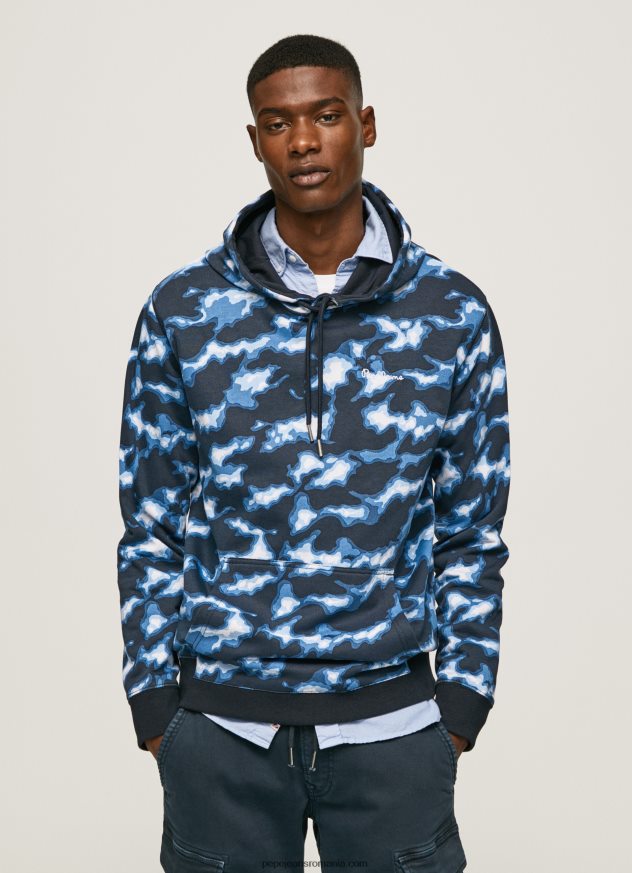 pulover cu imprimeu de camuflaj bărbați Pepe Jeans alb 6Z0R46879