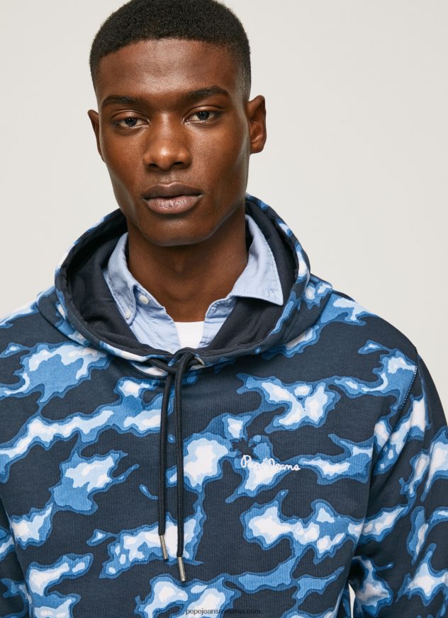 pulover cu imprimeu de camuflaj bărbați Pepe Jeans alb 6Z0R46879