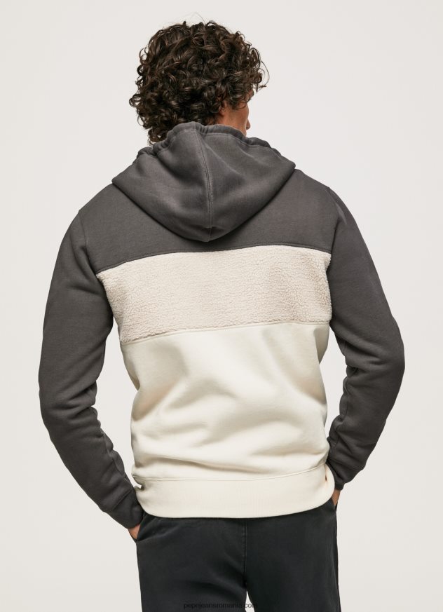 pulover din bumbac cu fermoar bărbați Pepe Jeans negru spalat 6Z0R46892