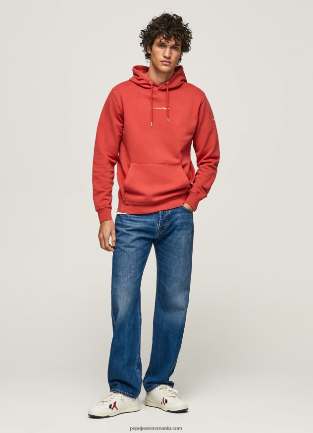 pulover din bumbac cu glugă bărbați Pepe Jeans studio roșu 6Z0R46909