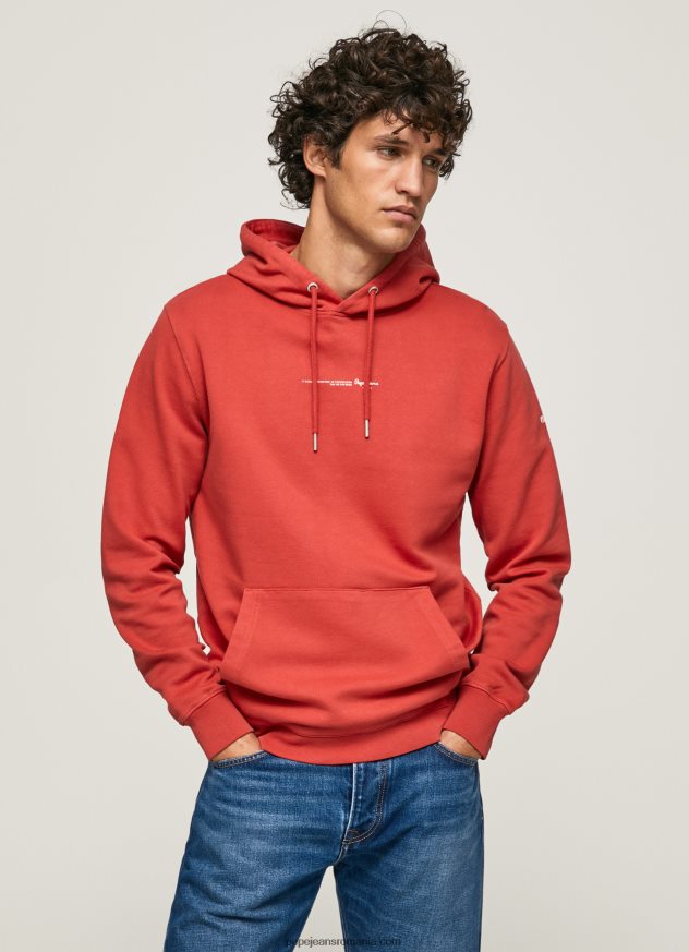 pulover din bumbac cu glugă bărbați Pepe Jeans studio roșu 6Z0R46909