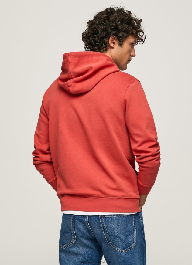 pulover din bumbac cu glugă bărbați Pepe Jeans studio roșu 6Z0R46909