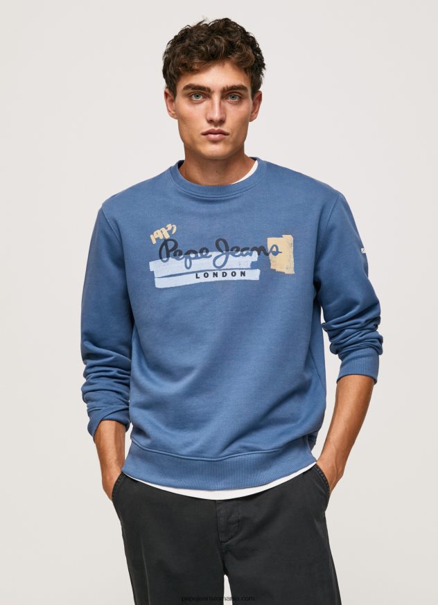 pulover din bumbac cu guler rotunjit bărbați Pepe Jeans ozzy 6Z0R46881