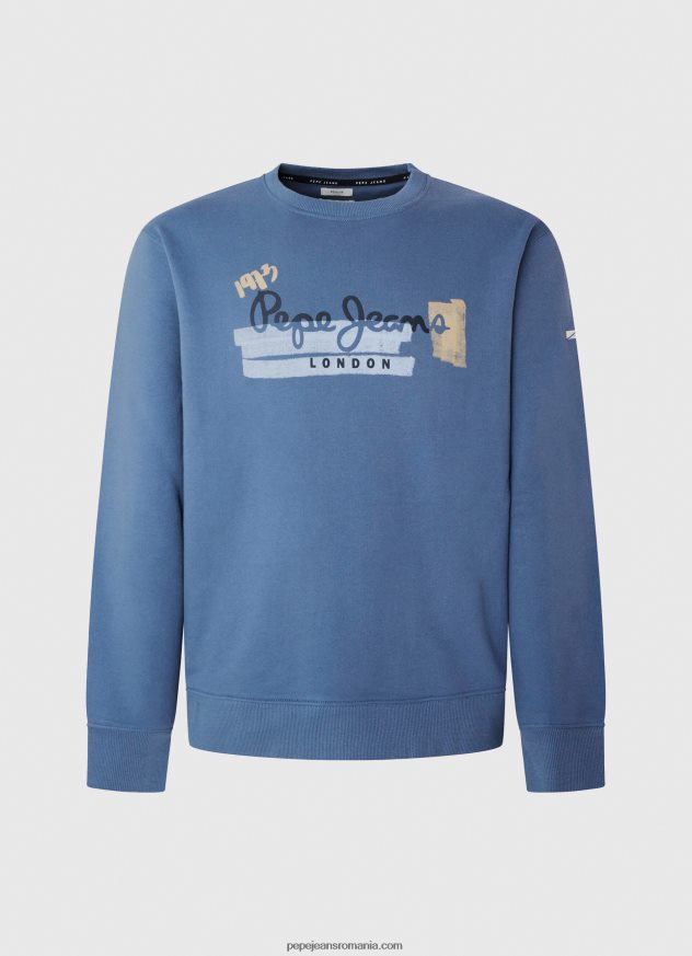 pulover din bumbac cu guler rotunjit bărbați Pepe Jeans ozzy 6Z0R46881