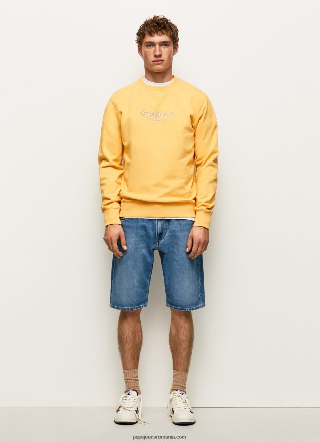 pulover din bumbac cu logo imprimat bărbați Pepe Jeans strălucire 6Z0R46888