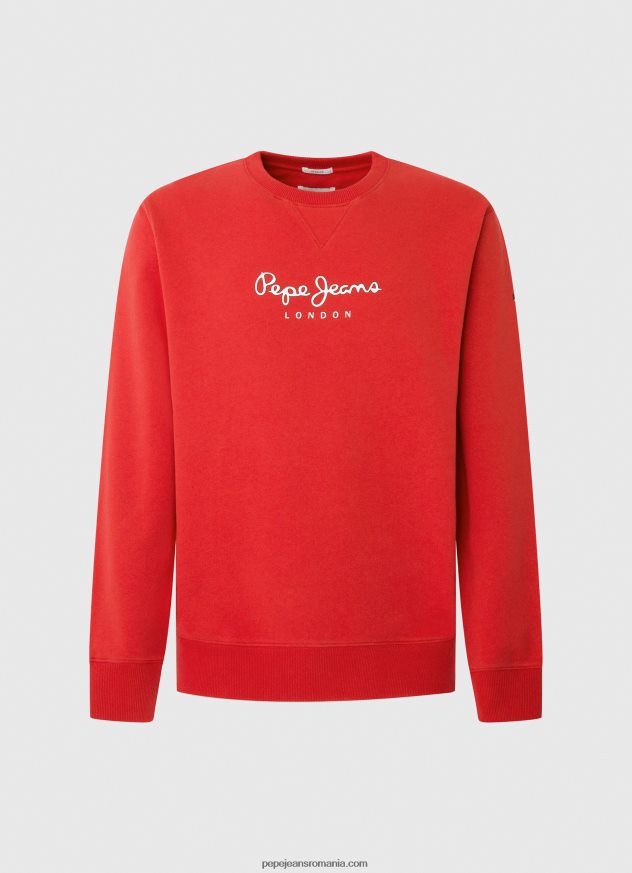 pulover din bumbac cu logo imprimat bărbați Pepe Jeans studio roșu 6Z0R46890
