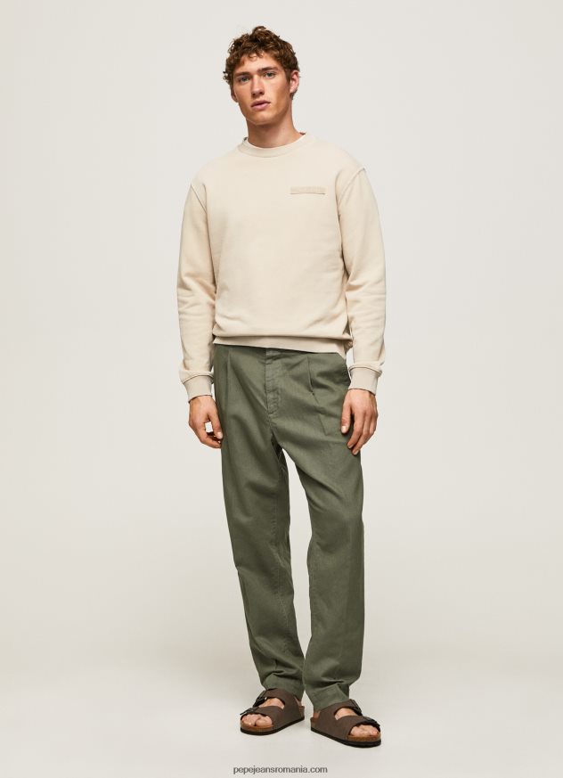 pulover din bumbac spălat cu acid bărbați Pepe Jeans malţ 6Z0R46886