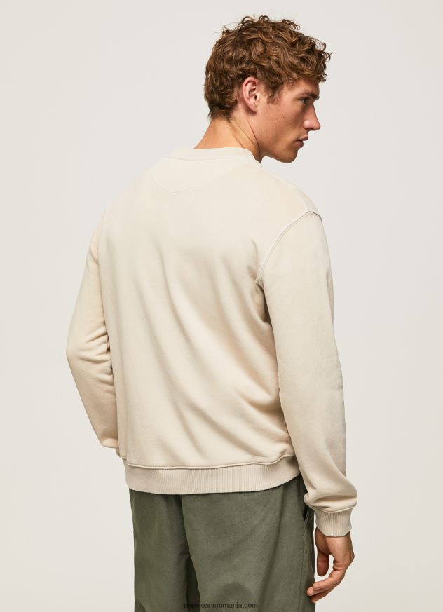pulover din bumbac spălat cu acid bărbați Pepe Jeans malţ 6Z0R46886