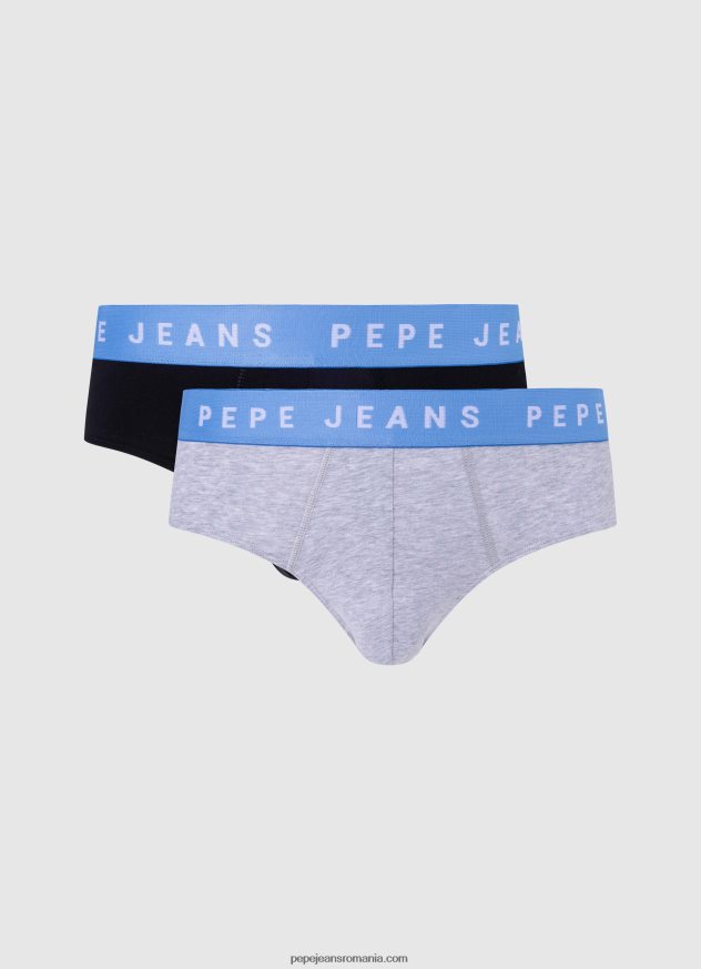Pachet 2 slip din bumbac elastic bărbați Pepe Jeans negru 6Z0R461152